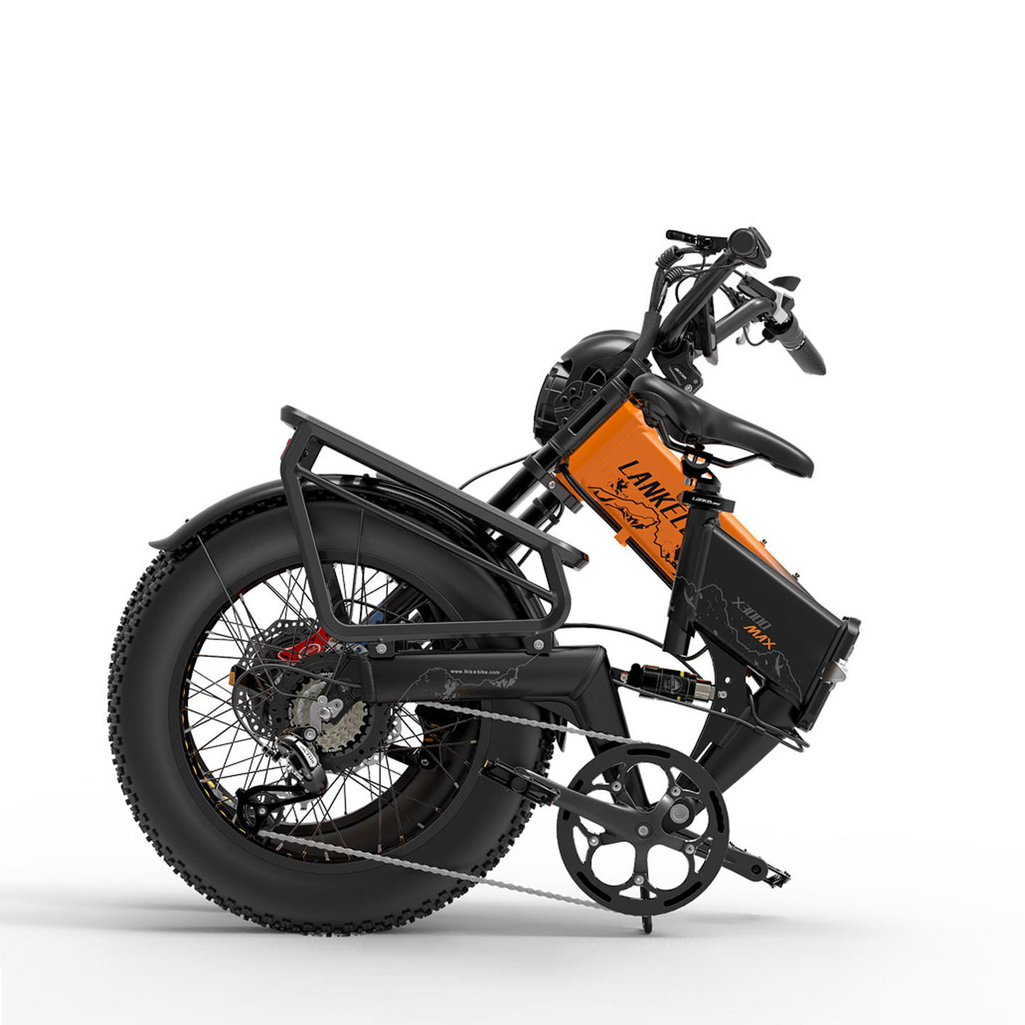 LANKELEISI | Vélo électrique pliant à suspension complète X3000 MAX à double moteur 2000 watts