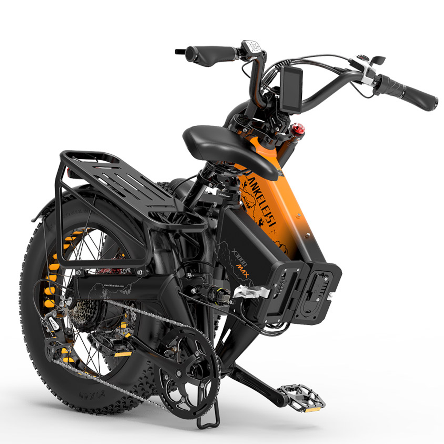 LANKELEISI | Vélo électrique pliant à suspension complète X3000 MAX à double moteur 2000 watts
