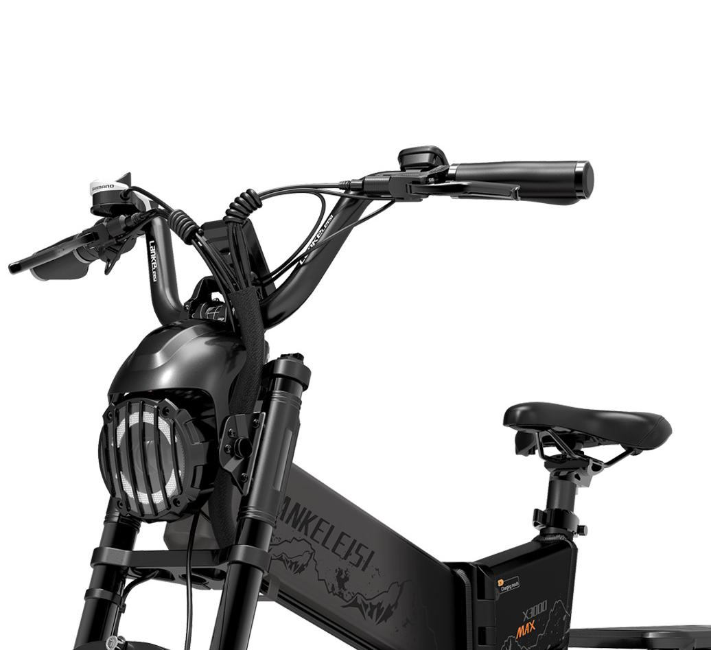LANKELEISI | Vélo électrique pliant à suspension complète X3000 MAX à double moteur 2000 watts