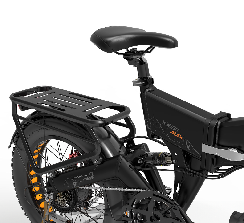LANKELEISI | Vélo électrique pliant à suspension complète X3000 MAX à double moteur 2000 watts