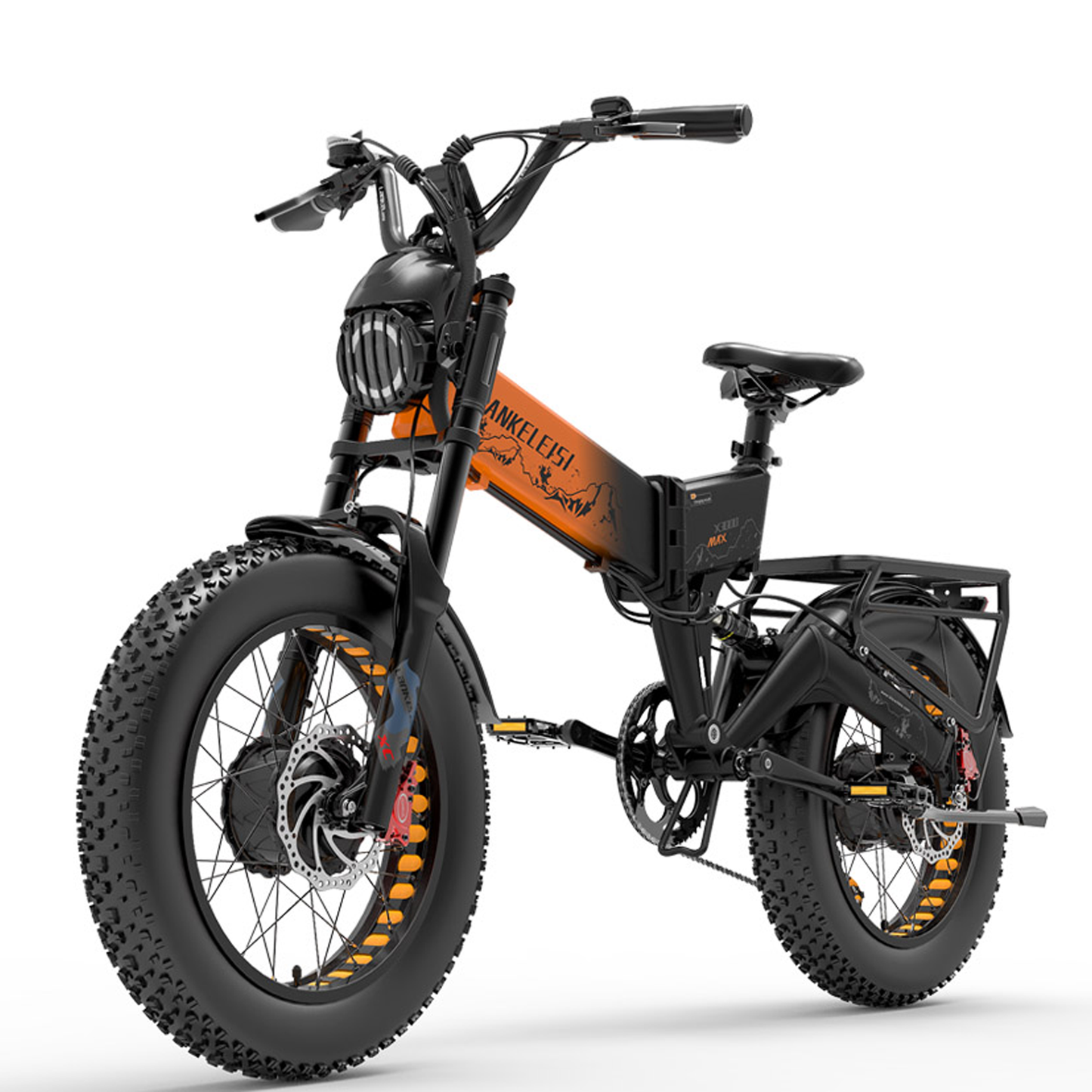 LANKELEISI | Vélo électrique pliant à suspension complète X3000 MAX à double moteur 2000 watts