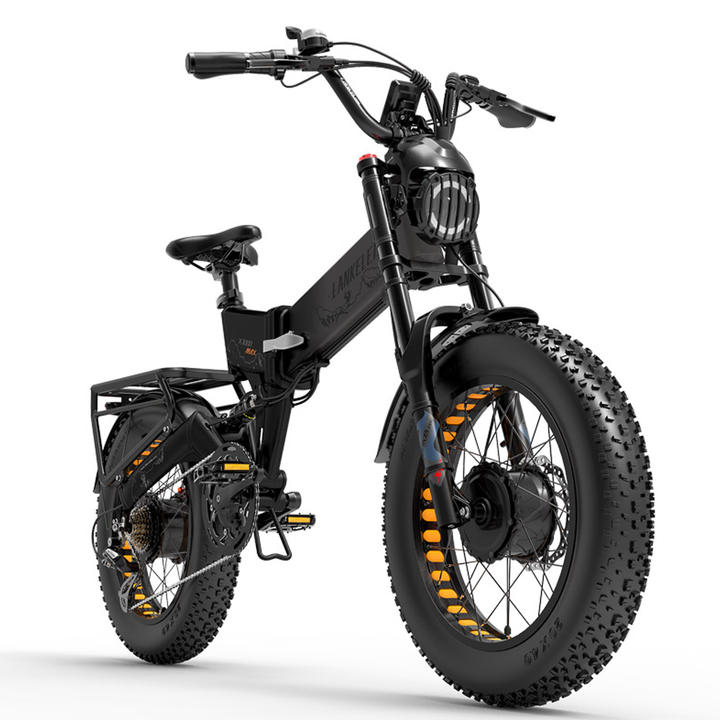LANKELEISI | Vélo électrique pliant à suspension complète X3000 MAX à double moteur 2000 watts
