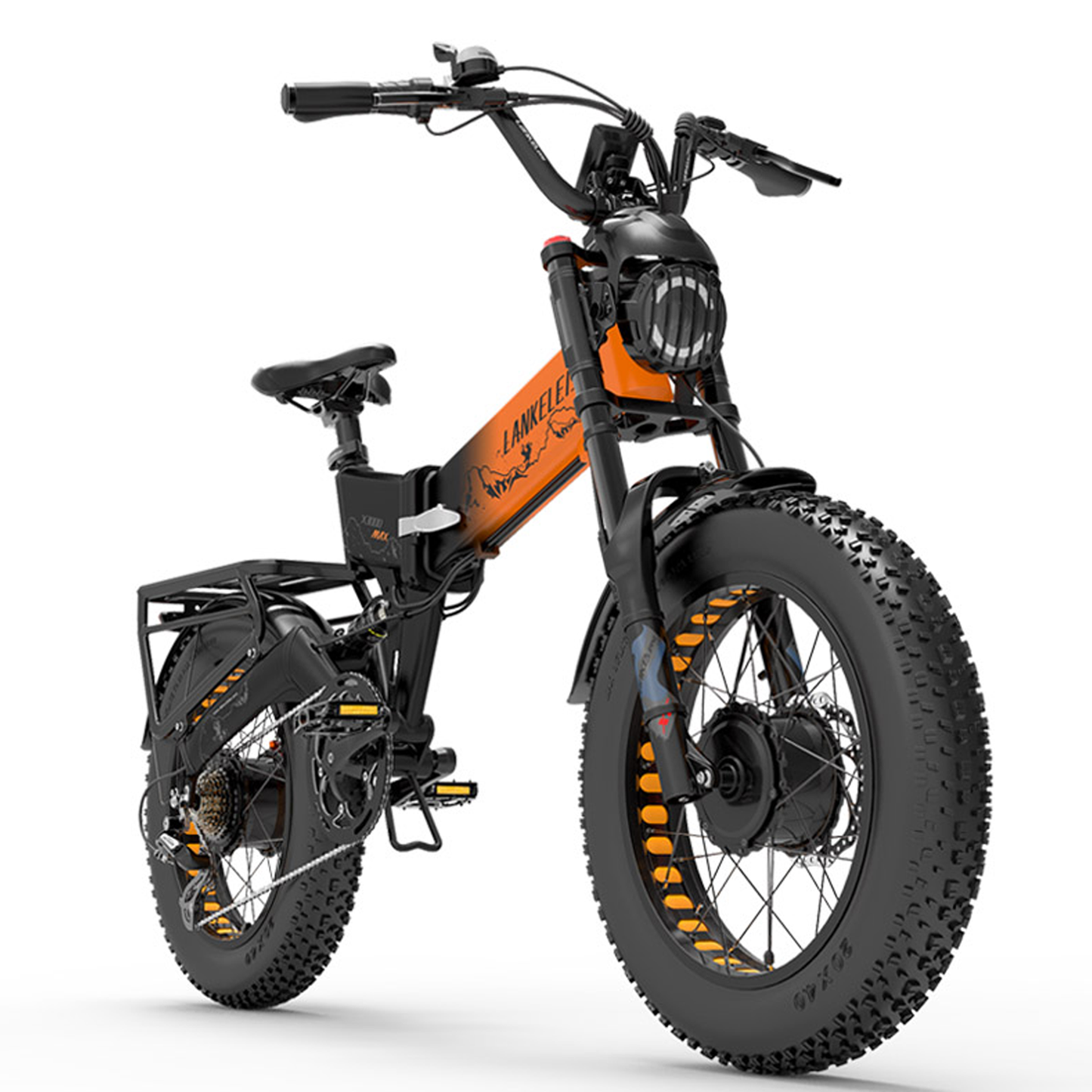 LANKELEISI | Vélo électrique pliant à suspension complète X3000 MAX à double moteur 2000 watts