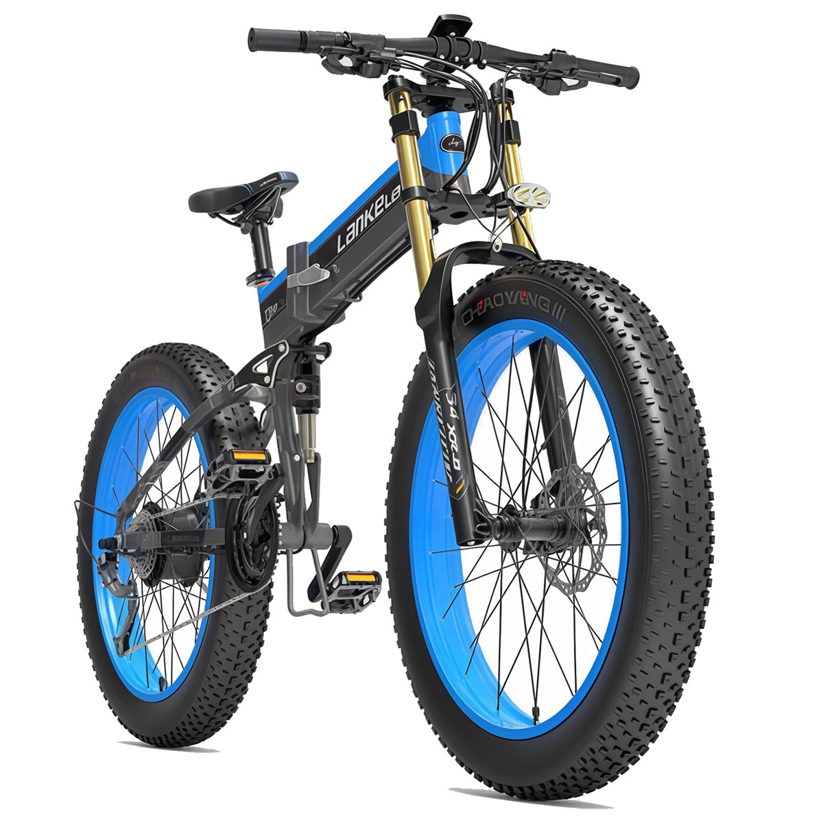 Lankeleisi | T750 Plus 1000w Rear Hub Motor 48v 16ah Battery Fat tire Folding E-Bike