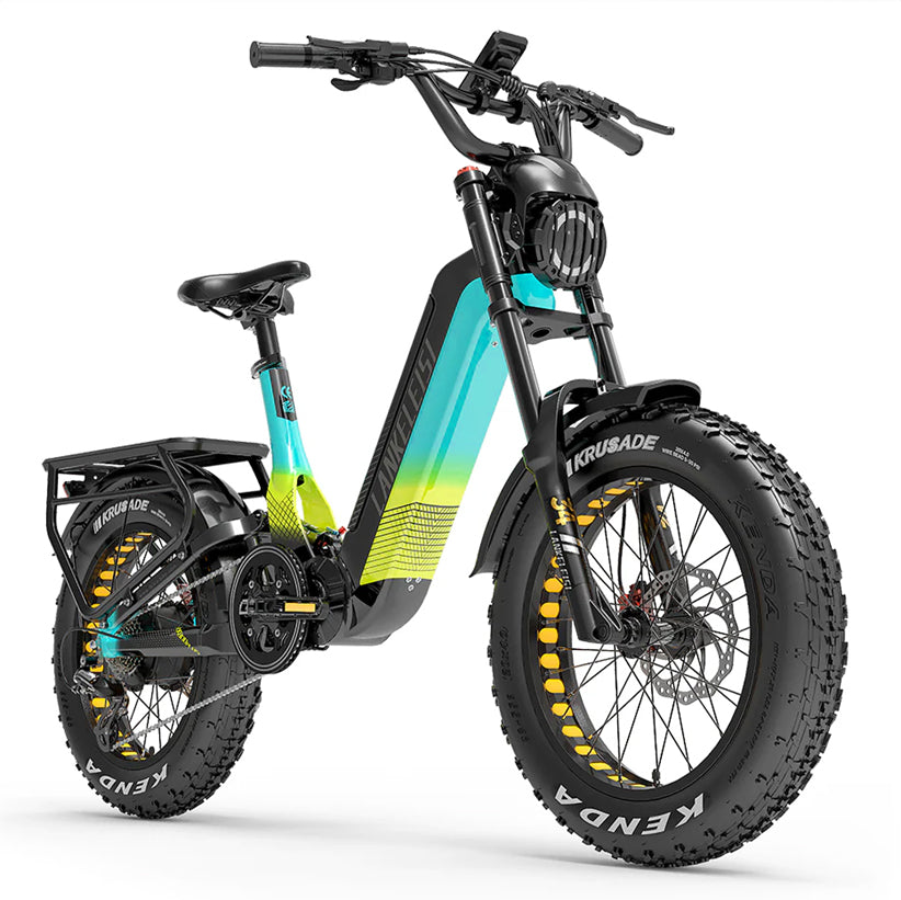 LANKELEISI | RX800 Full Suspension 20" Fat Tire Electric Bike 1000W 48V 20Ah