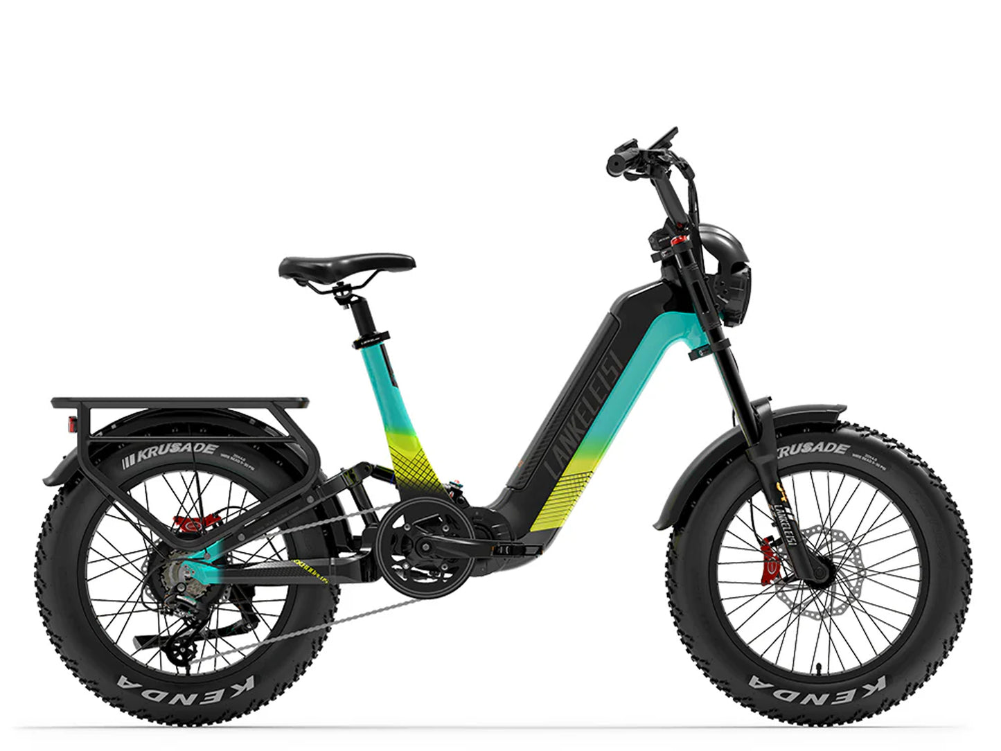 LANKELEISI | RX800 Full Suspension 20" Fat Tire Electric Bike 1000W 48V 20Ah